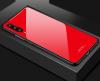 Луксозен стъклен твърд гръб за Samsung Galaxy A7 2018 A750F - червен