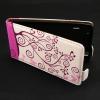 Кожен калъф Flip тефтер Flexi за HTC One M9 - бяло и розово / Floral
