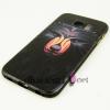 Луксозен твърд гръб 3D за Samsung Galaxy S6 Edge G925 - черен / вълк