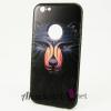 Луксозен твърд гръб 3D за Apple iPhone 6 / iPhone 6S - черен / вълк