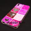 Луксозен силиконов калъф / гръб / TPU с камъни за HTC Desire 816 - розов / цветни сърца