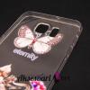 Луксозен силиконов калъф / гръб / TPU с камъни за Samsung Galaxy S6 Edge+ G928 / S6 Edge Plus - пеперуда / Eternity