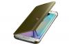 Луксозен калъф Clear View Cover с твърд гръб за Samsung Galaxy S7 G930 - златист