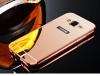 Луксозен алуминиев бъмпер с твърд гръб за Samsung Galaxy J2 / Samsung J2 - огледален / Gold Rose