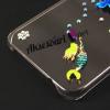 Луксозен твърд гръб 3D с камъни за Samsung Galaxy S6 Edge+ G928 / S6 Edge Plus - прозрачен / сини пеперуди