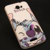 Силиконов калъф / гръб / TPU за HTC One X - бял / Stitch