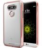 Луксозен силиконов калъф / гръб / TPU Mercury GOOSPERY Jelly Case RING 2 за LG G5 - прозрачен / Rose Gold кант