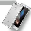 Луксозен силиконов калъф / гръб / TPU за Huawei P9 - прозрачен / сребрист кант