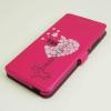 Кожен калъф Flip тефтер Flexi със стойка за Huawei P9 Lite - розов / сърца / Victoria`s Secret