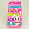 Силиконов калъф / гръб / TPU 3D за Apple iPhone 6 / iPhone 6S - розов / зайче / Bunny Love