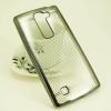 Луксозен силиконов калъф / гръб / TPU за LG G4 Mini / LG G4c / LG Magna - прозрачен с тъмно сив кант / точки