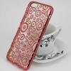 Силиконов калъф / гръб / TPU за Apple iPhone 6 Plus / iPhone 6S Plus - прозрачен с кръгове / Rose Gold 