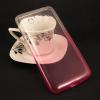 Силиконов калъф / гръб / TPU 2in1 за Samsung Galaxy Grand Prime G530 - прозраченo и цикламено / брокат