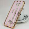 Луксозен силиконов калъф / гръб / TPU за Samsung Galaxy S7 Edge G935 - прозрачен Victoria`s Secret / златист кант