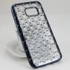 Силиконов калъф / гръб / TPU 3D за Samsung Galaxy S7 G930 - прозрачен / звездички и коронки / тъмно сив кант