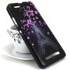 Силиконов калъф / гръб / TPU за Huawei P Smart - Айфелова кула / лилави цветя
