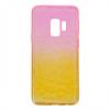 Луксозен силиконов калъф / гръб / TPU за Samsung Galaxy S9 Plus G965 - призма / розово и жълто / брокат