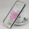 Луксозен силиконов калъф / гръб / TPU за Samsung Galaxy S6 G920 - прозрачен / розови сърца / Victoria's Secret / сребрист кант