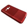 Силиконов калъф / гръб / TPU за Samsung Galaxy J5 2016 J510 - тъмно червен / дупки / имитиращ кожа