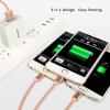 Оригинален USB кабел Baseus Portman Series 1.2М 3in1 Micro USB, iPhone USB Charging Cable, iPhone USB Data cable - сребрист