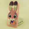 Луксозен твърд гръб 3D с камъни и силиконов кант за Samsung Galaxy A3 2017 A320 - Zootropolis / розов / лилави ушички