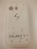 Заден предпазен капак / твърд гръб / с камъни за Samsung Galaxy Y S5360 - бял