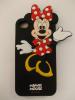 Силиконов калъф / гръб / ТПУ 3D за Apple iPhone 4 / iPhone 4S - Minnie Mouse / Мини Маус / черен