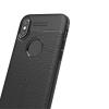 Луксозен силиконов калъф / гръб / TPU за Huawei P20 Lite - черен / имитиращ кожа / Rugged Armor