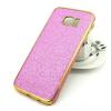 Луксозен силиконов калъф / гръб / TPU за Samsung Galaxy S7 Edge G935 - розов с брокат