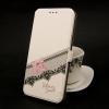 Кожен калъф Flip тефтер Flexi със стойка за Apple iPhone 7 - бял / розова панделка / Victoria`s Secret