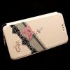 Кожен калъф Flip тефтер Flexi със стойка за Samsung Galaxy J5 2016 J510 - бял / розова панделка / Victoria`s Secret