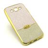 Луксозен силиконов калъф / гръб / TPU CASEOLOGY за Samsung Galaxy J5 J500 - Rose Gold със сребристо / брокат