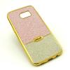 Луксозен силиконов калъф / гръб / TPU CASEOLOGY за Samsung Galaxy S7 Edge G935 - Rose Gold със сребристо / брокат