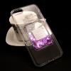 Луксозен силиконов калъф / гръб / TPU 3D за Apple iPhone 7 Plus - прозрачен / парфюм / лилави сърца