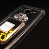 Луксозен силиконов калъф / гръб / TPU 3D за Samsung Galaxy J3 / Galaxy J3 2016 J320 - прозрачен / парфюм / златисти сърца