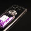Луксозен силиконов калъф / гръб / TPU 3D за Samsung Galaxy J5 J500 - прозрачен / парфюм / лилави сърца