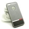 Луксозен твърд гръб UNUK за Apple iPhone 5 / iPhone 5S / iPhone SE - сив / точки / карбон