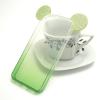 Луксозен силиконов калъф / гръб / TPU 3D за Apple iPhone 5 / iPhone 5S / iPhone SE - прозрачен със зелено / преливащ / миши ушички