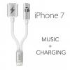 2в1 Lightning Адаптер / сребрист / към USB 8pin / Audio 3.5mm за iPhone 7G / iPhone 7 Plus / iPad