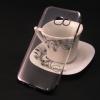 Луксозен силиконов калъф / гръб / TPU за Samsung Galaxy A3 2017 A320 - прозрачен / тъмно сив кант