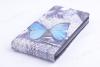 Кожен калъф Flip тефтер Flexi със стойка за Lenovo A536 - Синя пеперуда
