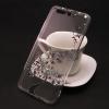 Луксозен силиконов калъф / гръб / TPU с камъни за Huawei P10 - прозрачен / дърво