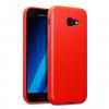Силиконов калъф / гръб / TPU за Samsung Galaxy A3 2017 A320 - червен / гланц