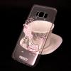 Луксозен силиконов калъф / гръб / TPU VESCENT с камъни за Samsung Galaxy S8 G950 - прозрачен / розова обувка