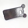 Луксозен силиконов калъф / гръб / TPU 3D с камъни за Samsung Galaxy S7 Edge G935 - тъмно сив / миши ушички