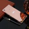 Луксозен алуминиев бъмпер с твърд гръб за Sony Xperia XA1 - Rose Gold / огледален