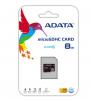Карта памет Micro SDHC Card ADATA 8GB + Micro SD Adapter Class 4