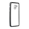 Луксозен силиконов калъф / гръб / TPU за Samsung Galaxy A8 2018 A530F - прозрачен / черен кант