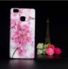 Силиконов калъф / гръб / ТПУ за Huawei P9 lite - бял / розови цветя