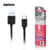 Оригинален USB кабел REMAX Light RC-006a / USB Type-C / 1.0м - черен